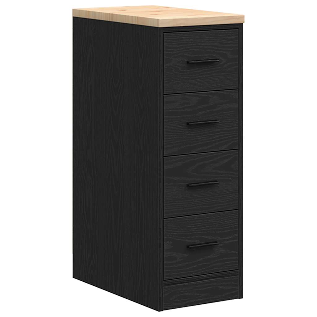 Garažni ormar za odlaganje crni 30x51x85 cm masivne borovine