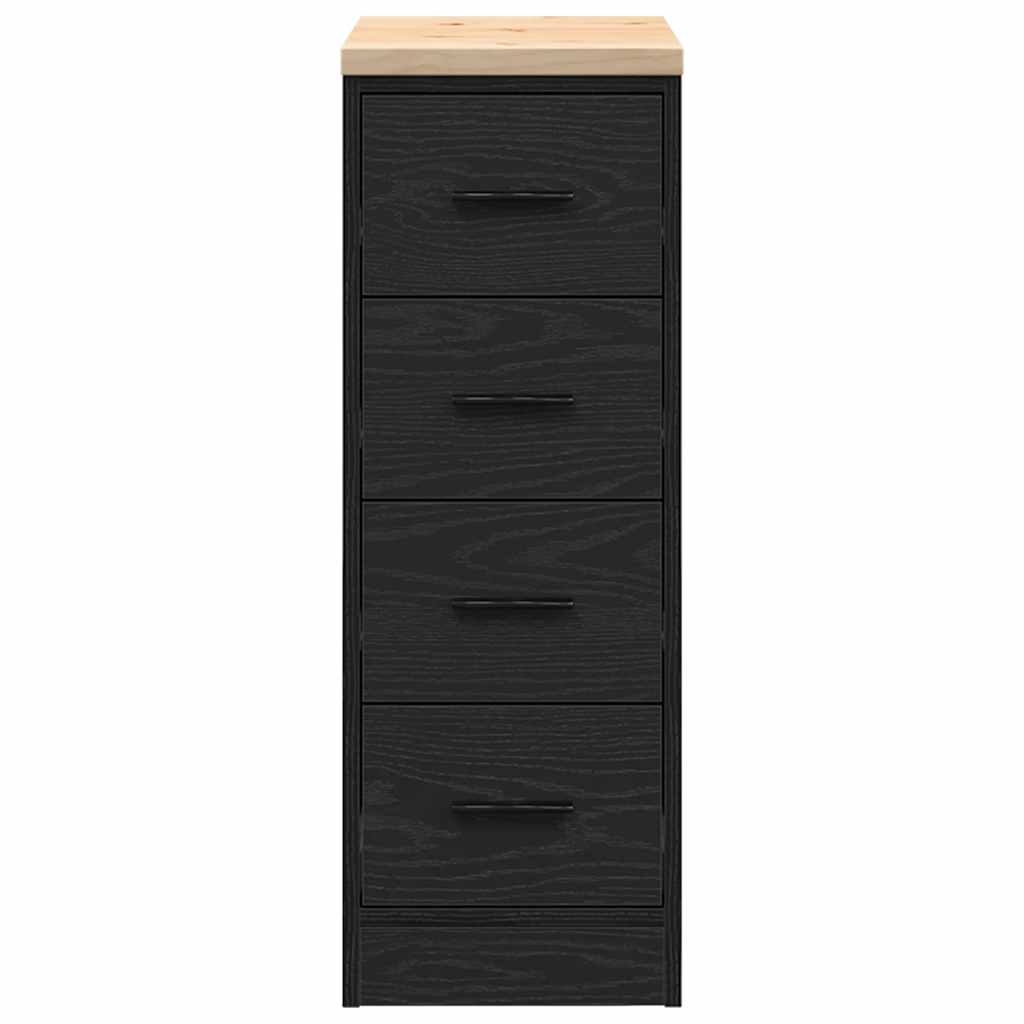 Garažni ormar za odlaganje crni 30x51x85 cm masivne borovine