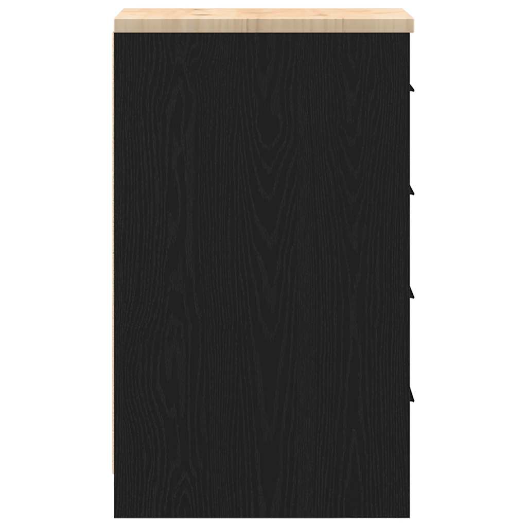 Garažni ormar za odlaganje crni 30x51x85 cm masivne borovine