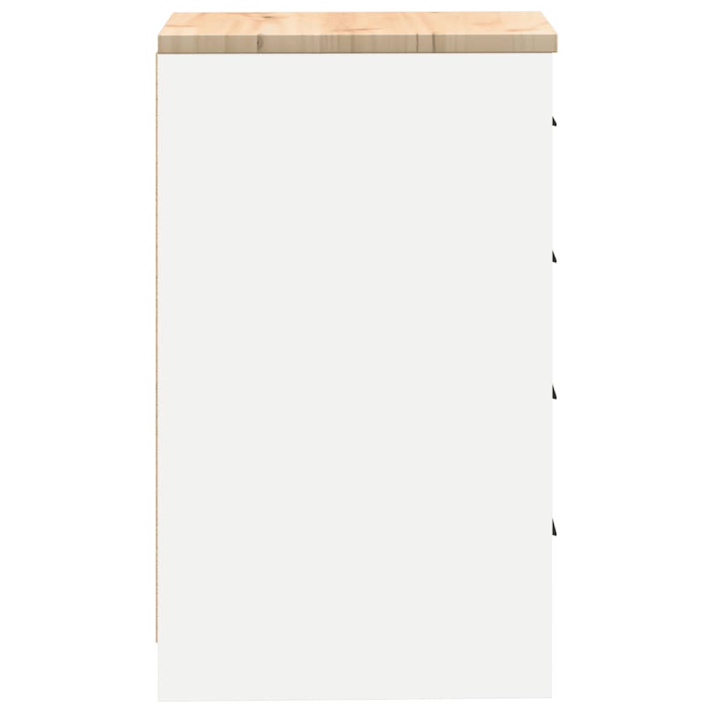 Garažni ormar za odlaganje bijeli 40x51x85 cm masivne borovine