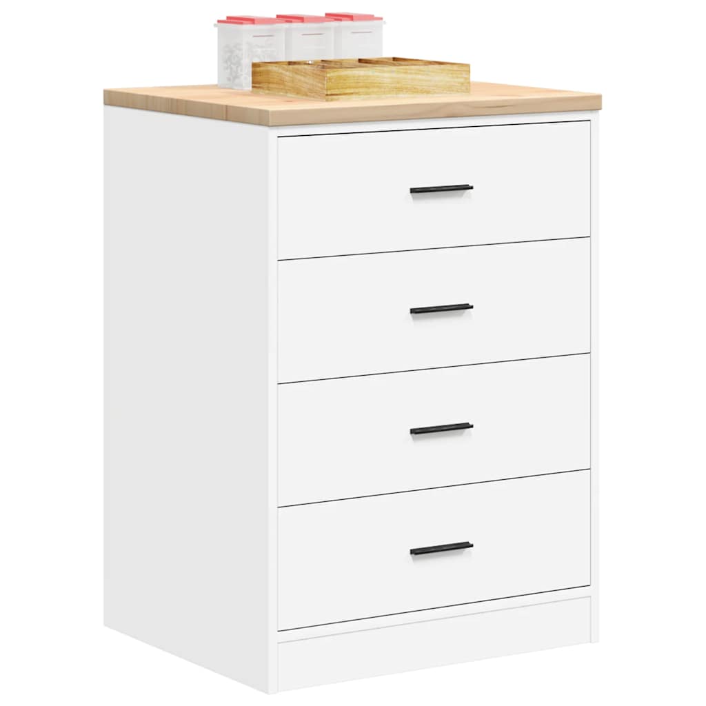 Garažni ormar za odlaganje bijeli 60x51x85 cm masivne borovine
