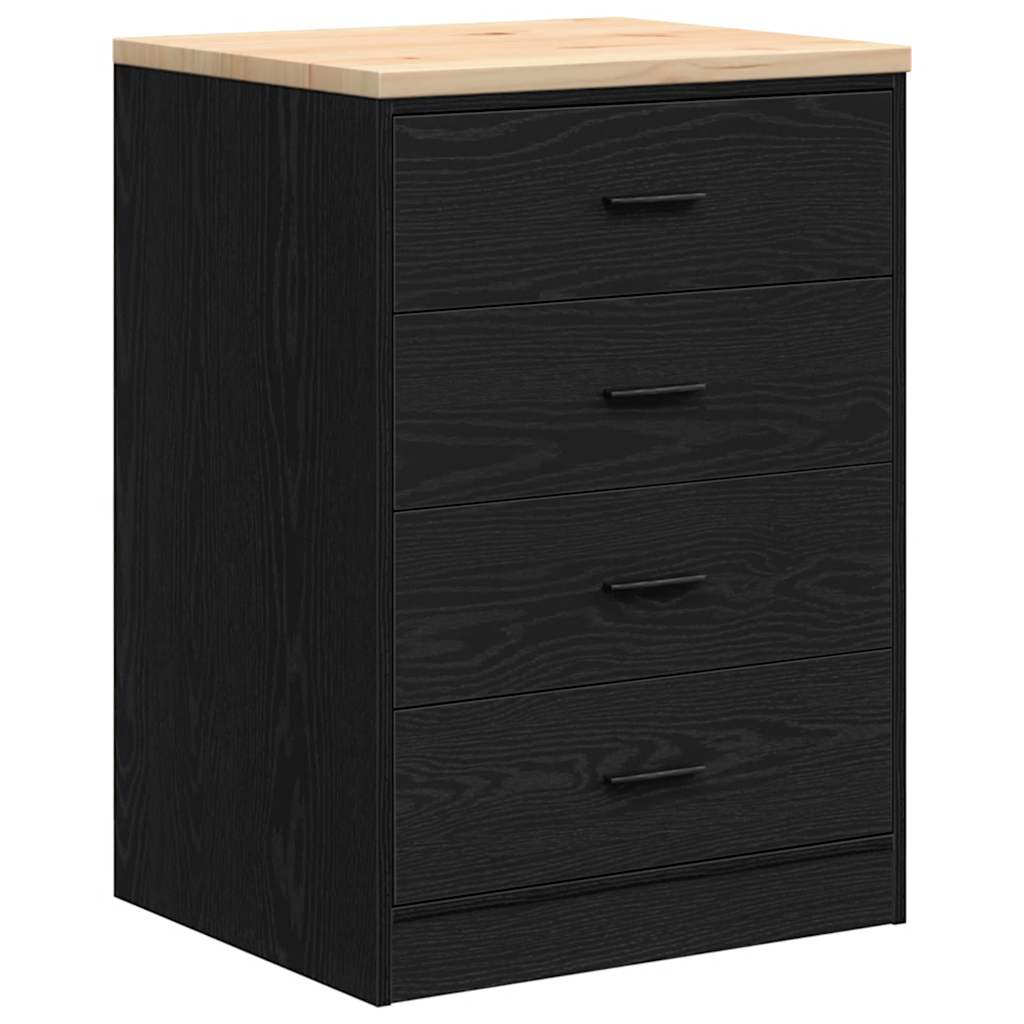 Garažni ormar za odlaganje crni 60x51x85 cm masivne borovine
