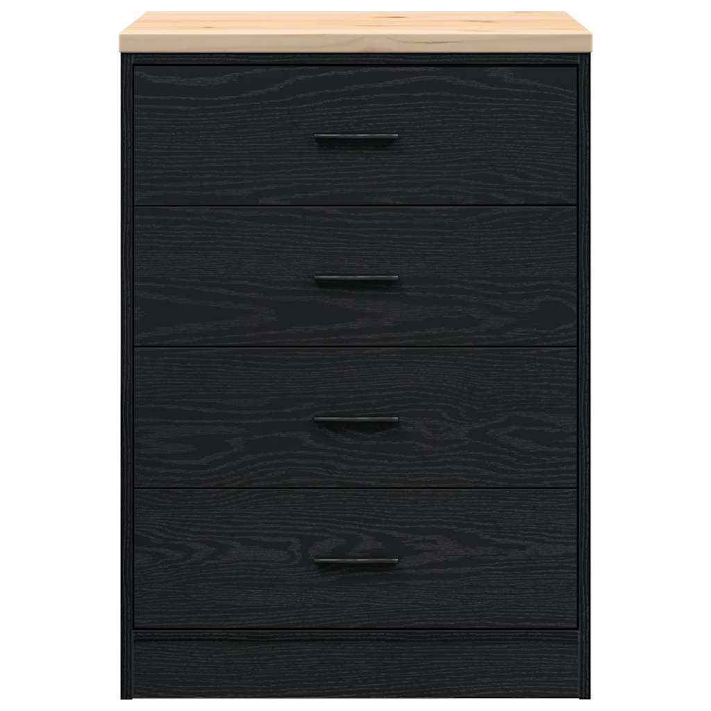 Garažni ormar za odlaganje crni 60x51x85 cm masivne borovine