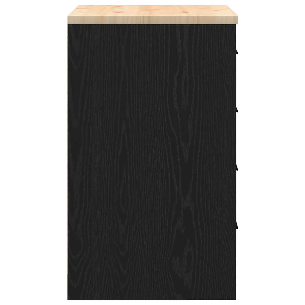 Garažni ormar za odlaganje crni 60x51x85 cm masivne borovine