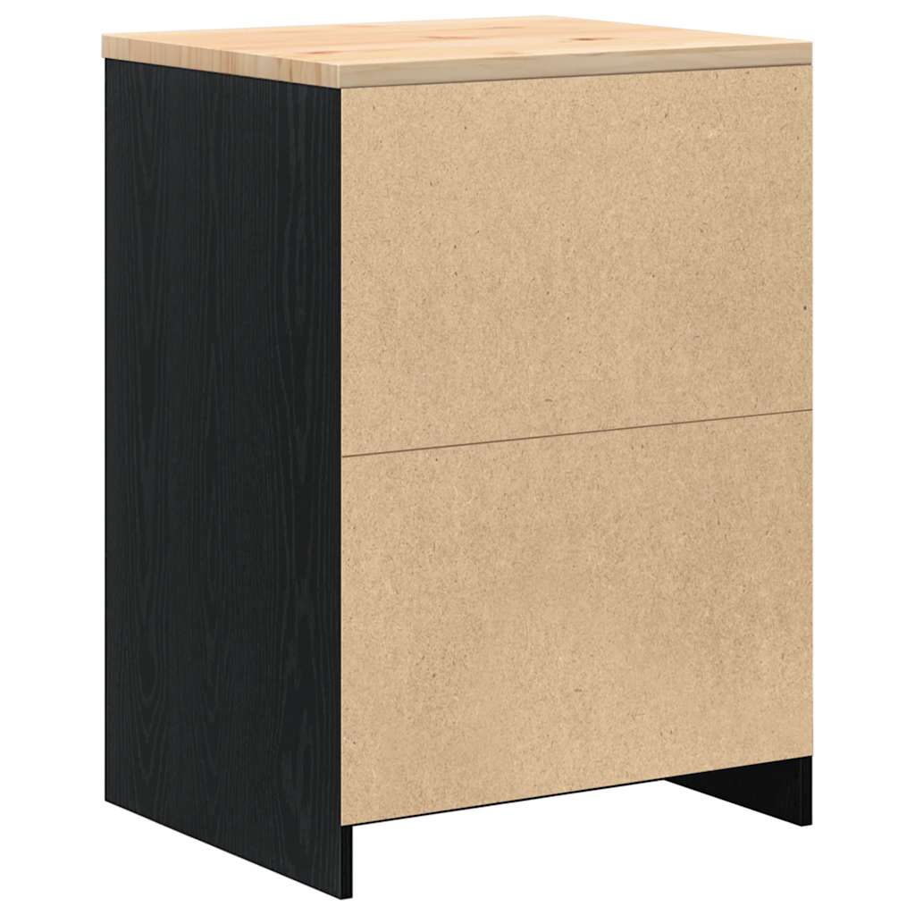 Garažni ormar za odlaganje crni 60x51x85 cm masivne borovine