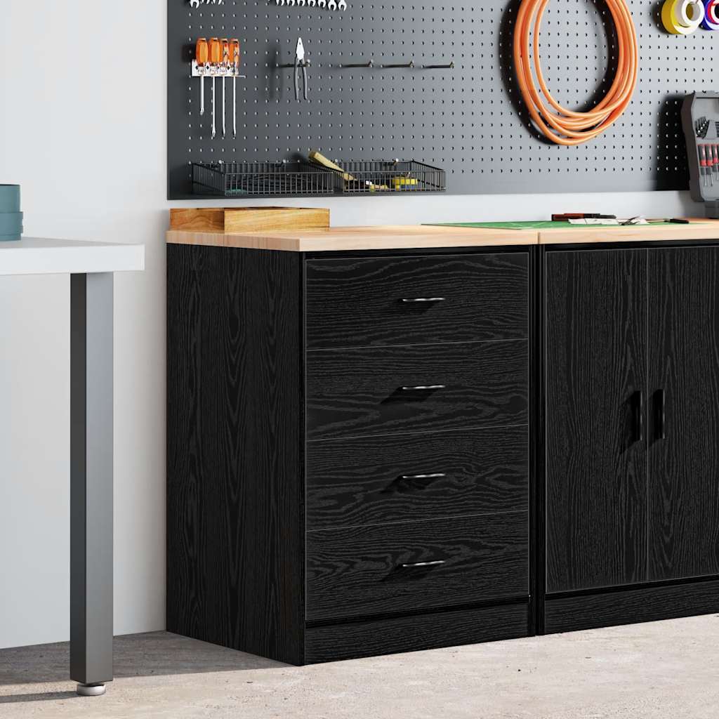 Garažni ormar za odlaganje crni 60x51x85 cm masivne borovine