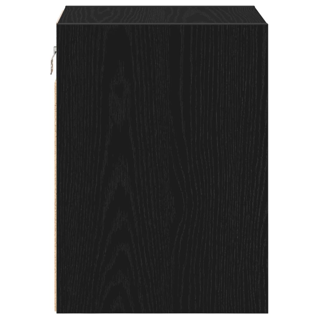 Garažni zidni ormarić od crnog konstruiranog drva