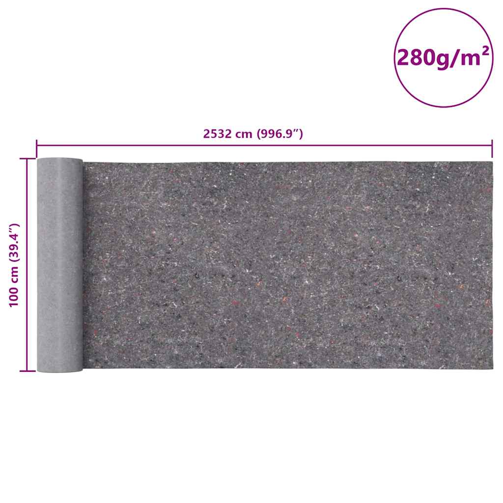 Neklizajući slikarski flis 25 m 280 g/m² sivi