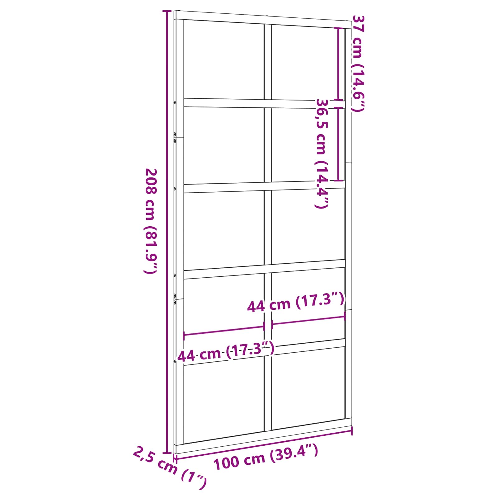 Vrata staje Bijela 100 x 208 cm Masivna borovina