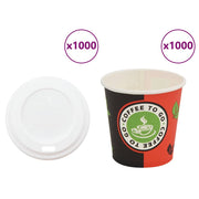 Papirnate šalice za kavu s poklopcem 1000 kom 4 oz 120 ml