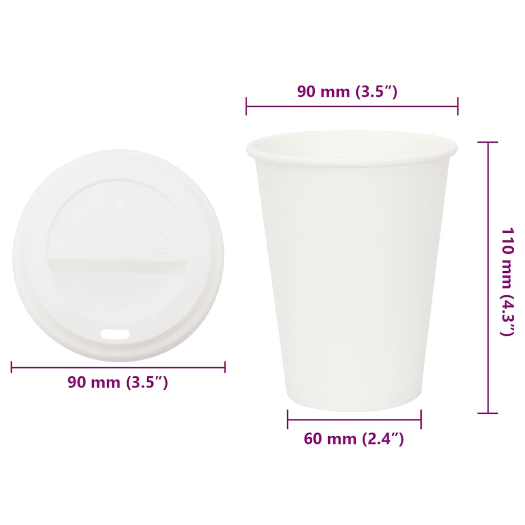 papirnate šalice za kavu s poklopcem 1000 kom 12 oz 300 ml