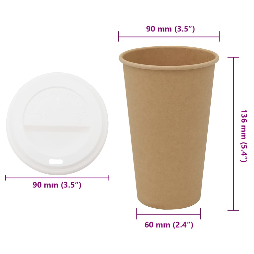papirnate šalice za kavu s poklopcima 1000 kom 16 oz 400 ml