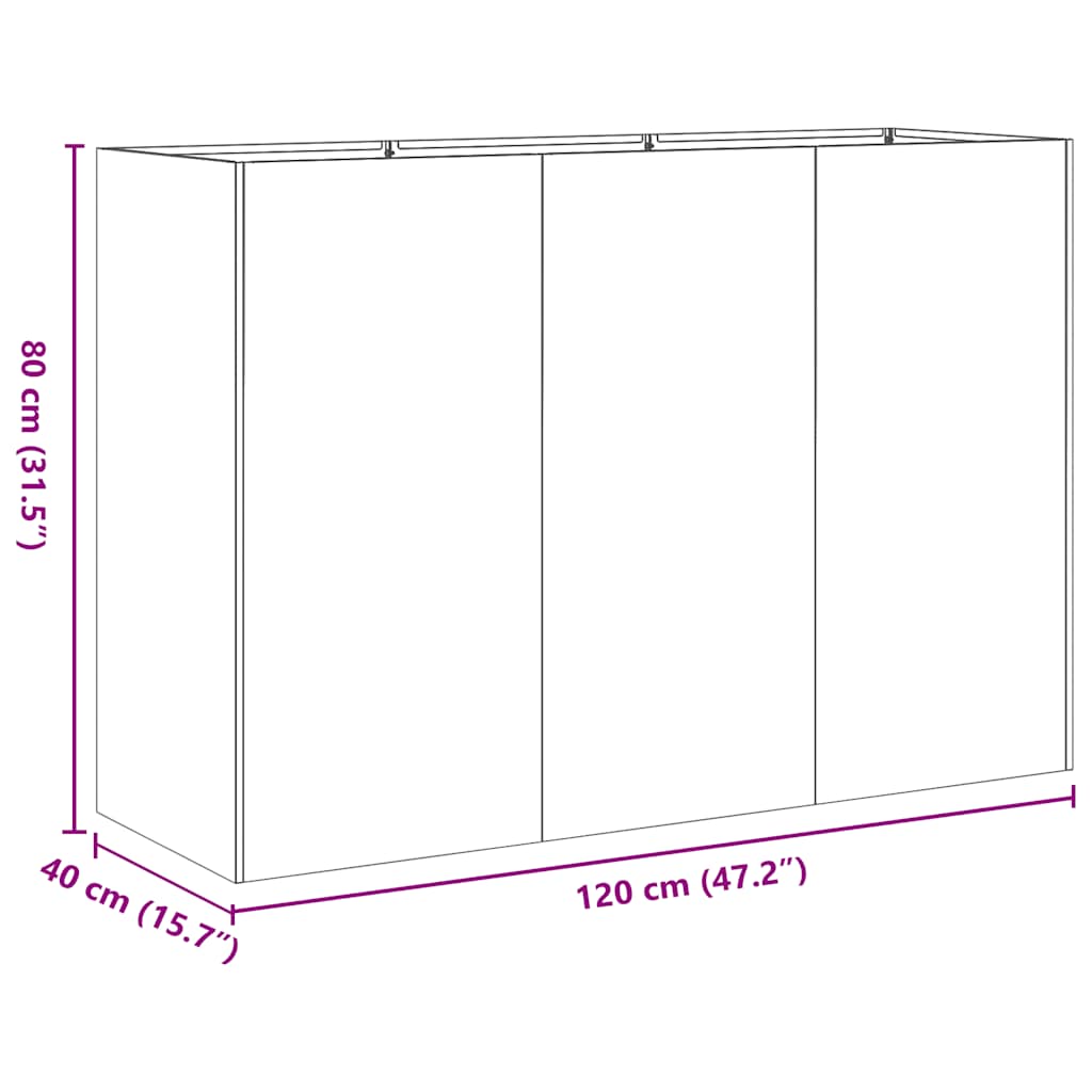 Sadilica crna 120x40x80 cm od hladno valjanog čelika