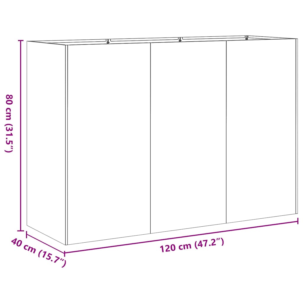 Sadilica antracit 120x40x80 cm od hladno valjanog čelika