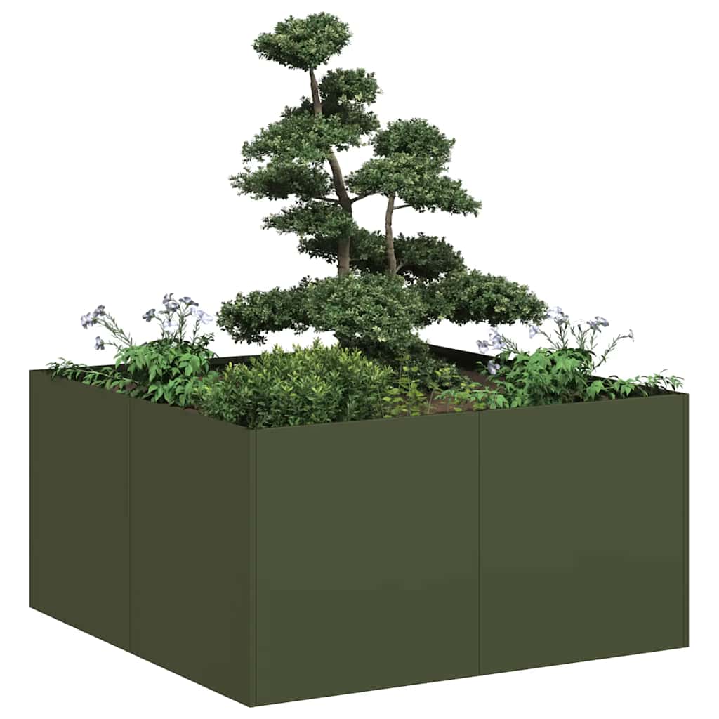Sadilica maslinastozelena 80x80x40 cm hladno valjani čelik