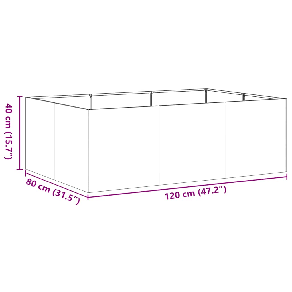 Sadilica crna 120x80x40 cm od čelika