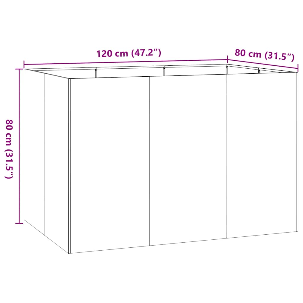 Sadilica crna 120x80x80 cm od čelika