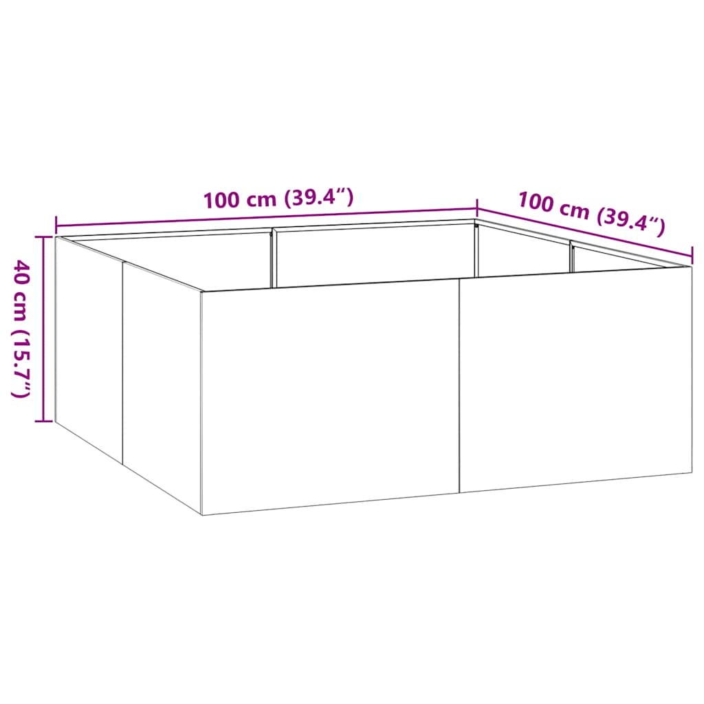 Sadilica crna 100x100x40 cm od čelika