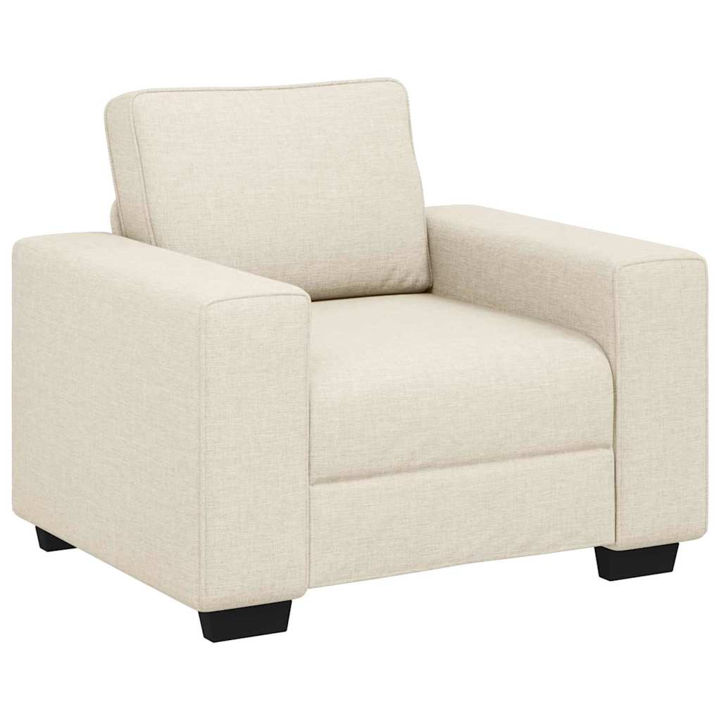Sofa 3 pcs Bež 221 x 80 x 82 cm Platnasta tkanina