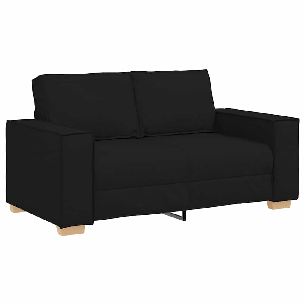 Sofa 3 pcs Crna 220 x 80 x 84 cm Platnasta tkanina