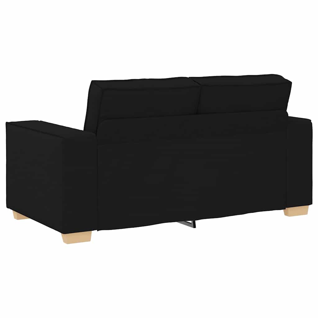 Sofa 3 pcs Crna 220 x 80 x 84 cm Platnasta tkanina