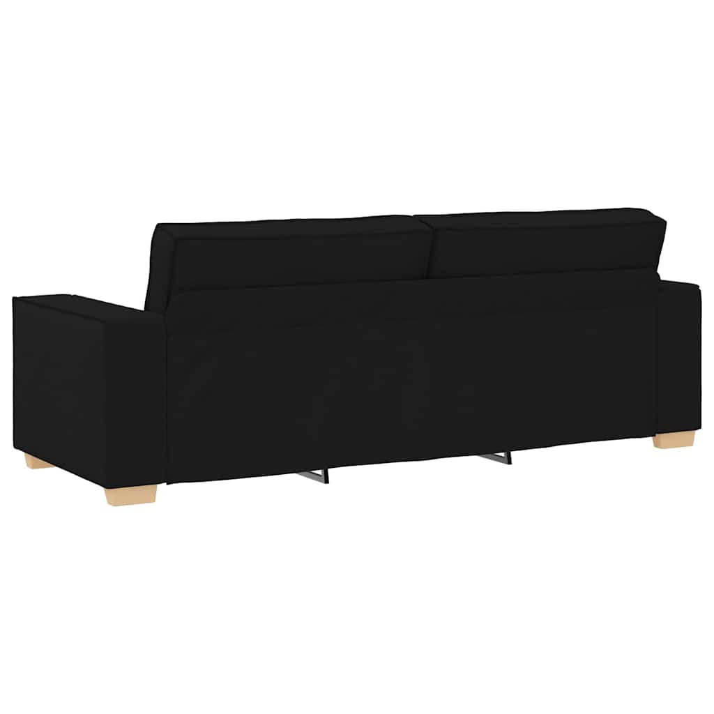 Sofa 3 pcs Crna 220 x 80 x 84 cm Platnasta tkanina