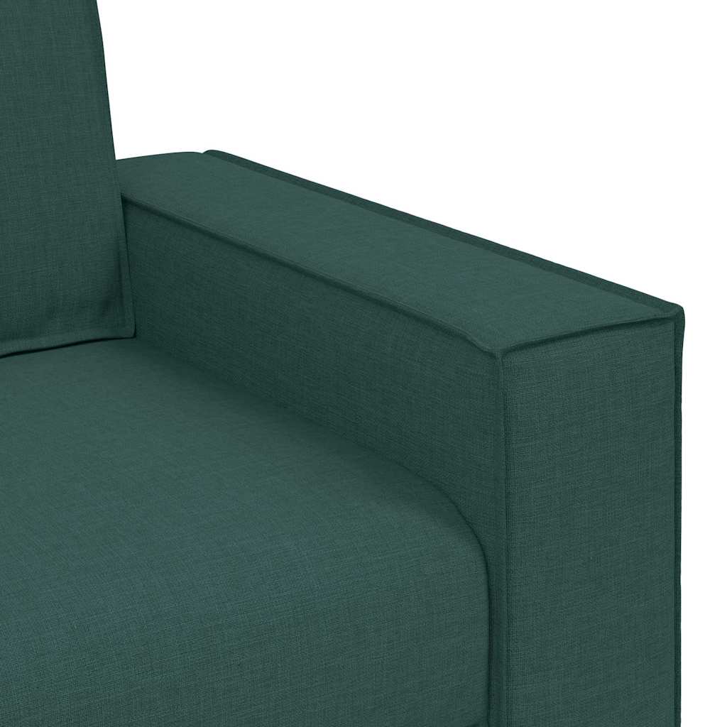 Sofa 3 pcs Tamnozelena 220 x 80 x 84 cm Platnasta tkanina