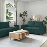 Sofa 3 pcs Tamnozelena 220 x 80 x 84 cm Platnasta tkanina