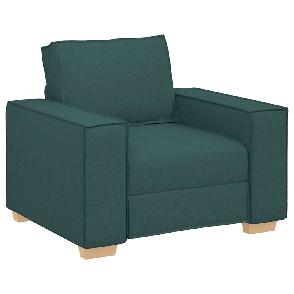 Sofa 3 pcs Tamnozelena 220 x 80 x 84 cm Platnasta tkanina