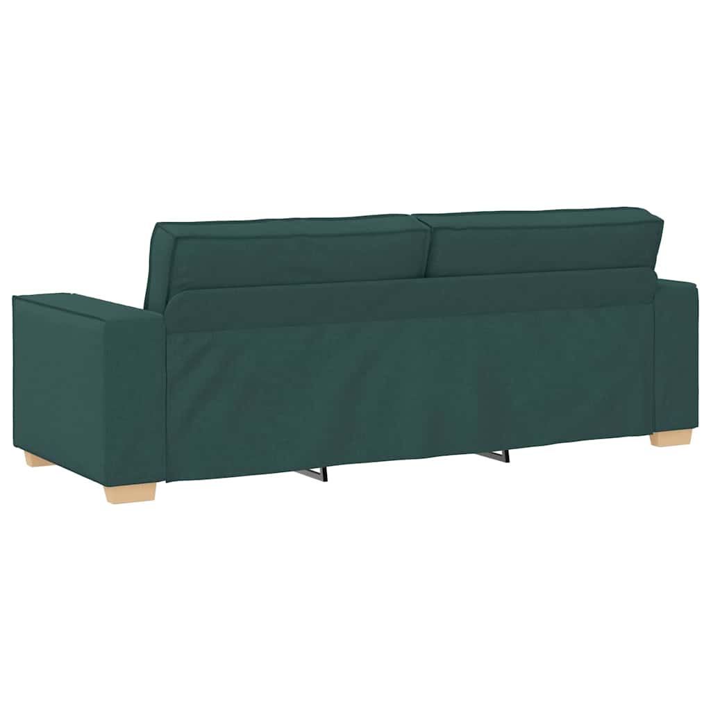 Sofa 3 pcs Tamnozelena 220 x 80 x 84 cm Platnasta tkanina
