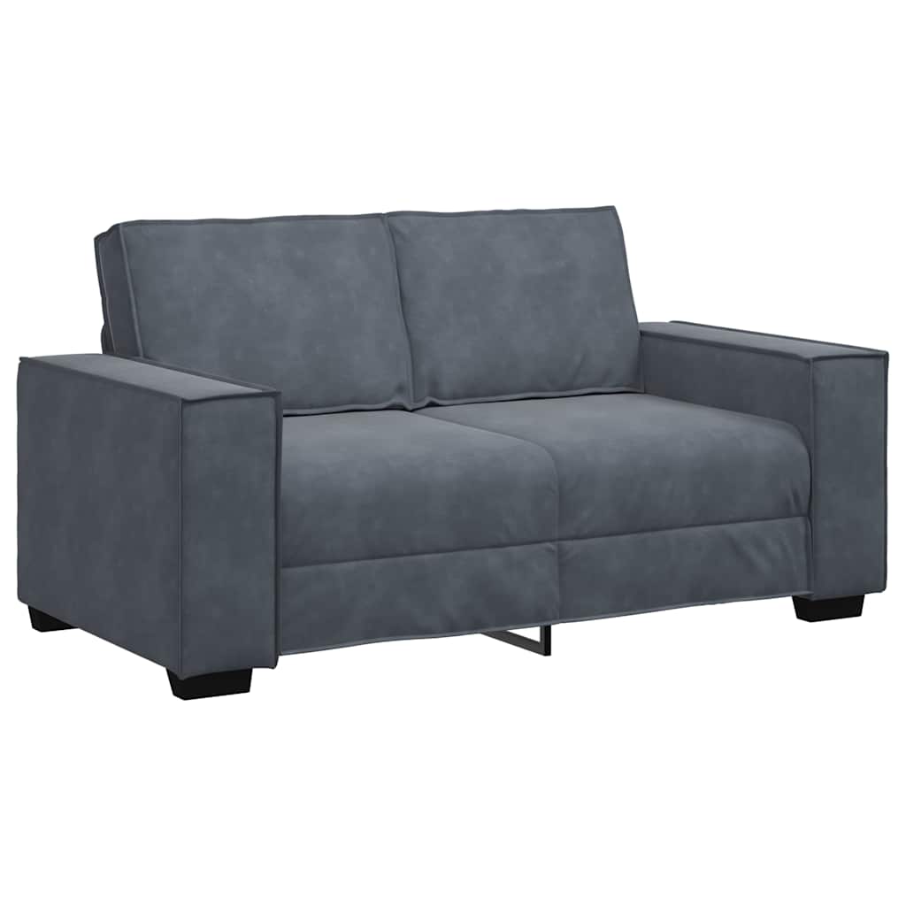 3-dijelni set sofa s jastucima, tamno sivi baršun