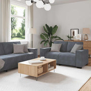 3-dijelni set sofa s jastucima, tamno sivi baršun