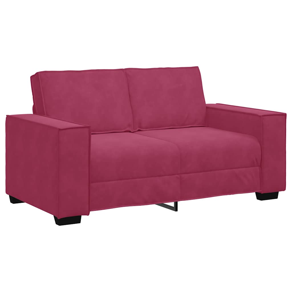 3-dijelni set sofa s jastucima, vinsko crveni baršun