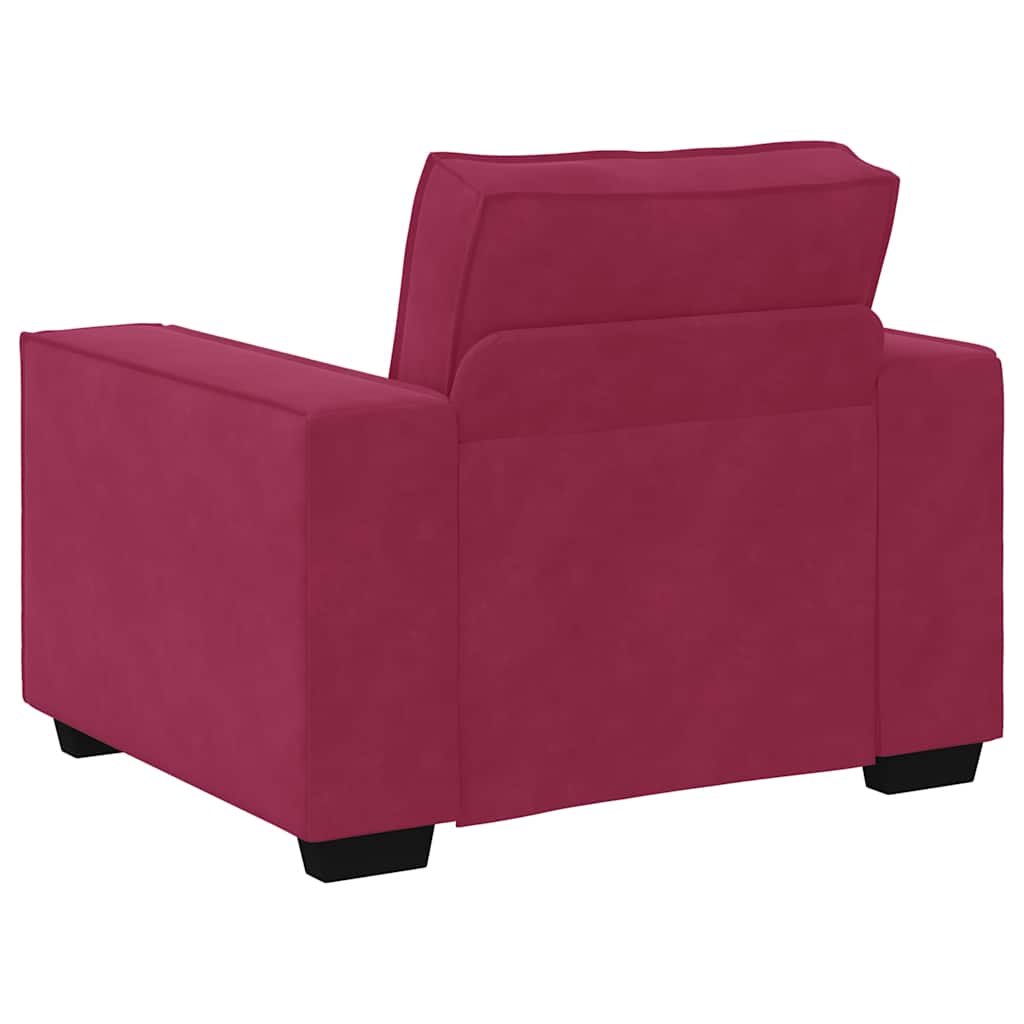 3-dijelni set sofa s jastucima, vinsko crveni baršun