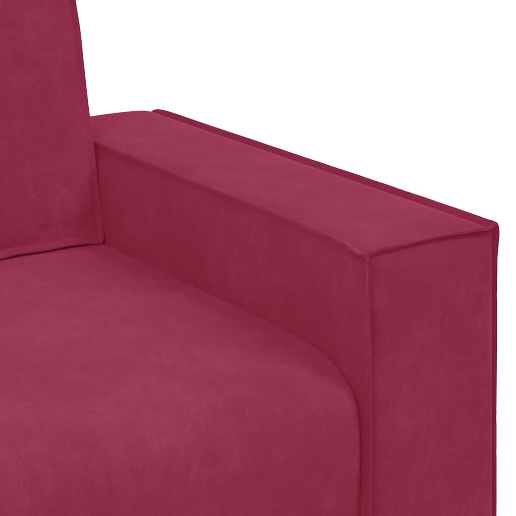 3-dijelni set sofa s jastucima, vinsko crveni baršun