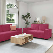 3-dijelni set sofa s jastucima, vinsko crveni baršun