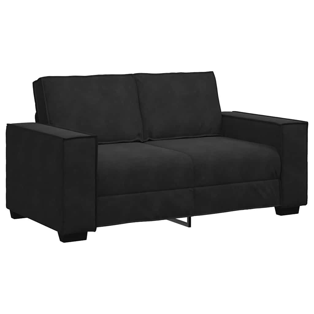 3-dijelni set sofa s jastucima crni baršun