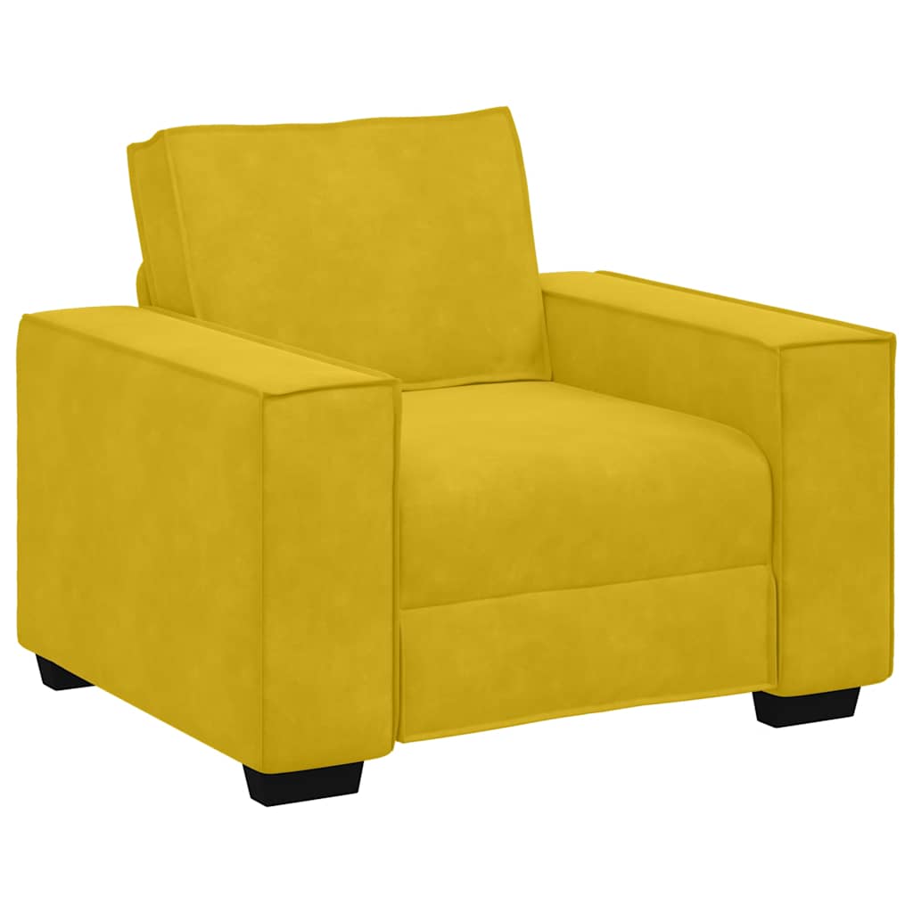 3-dijelni set sofa s jastucima, žuti baršun