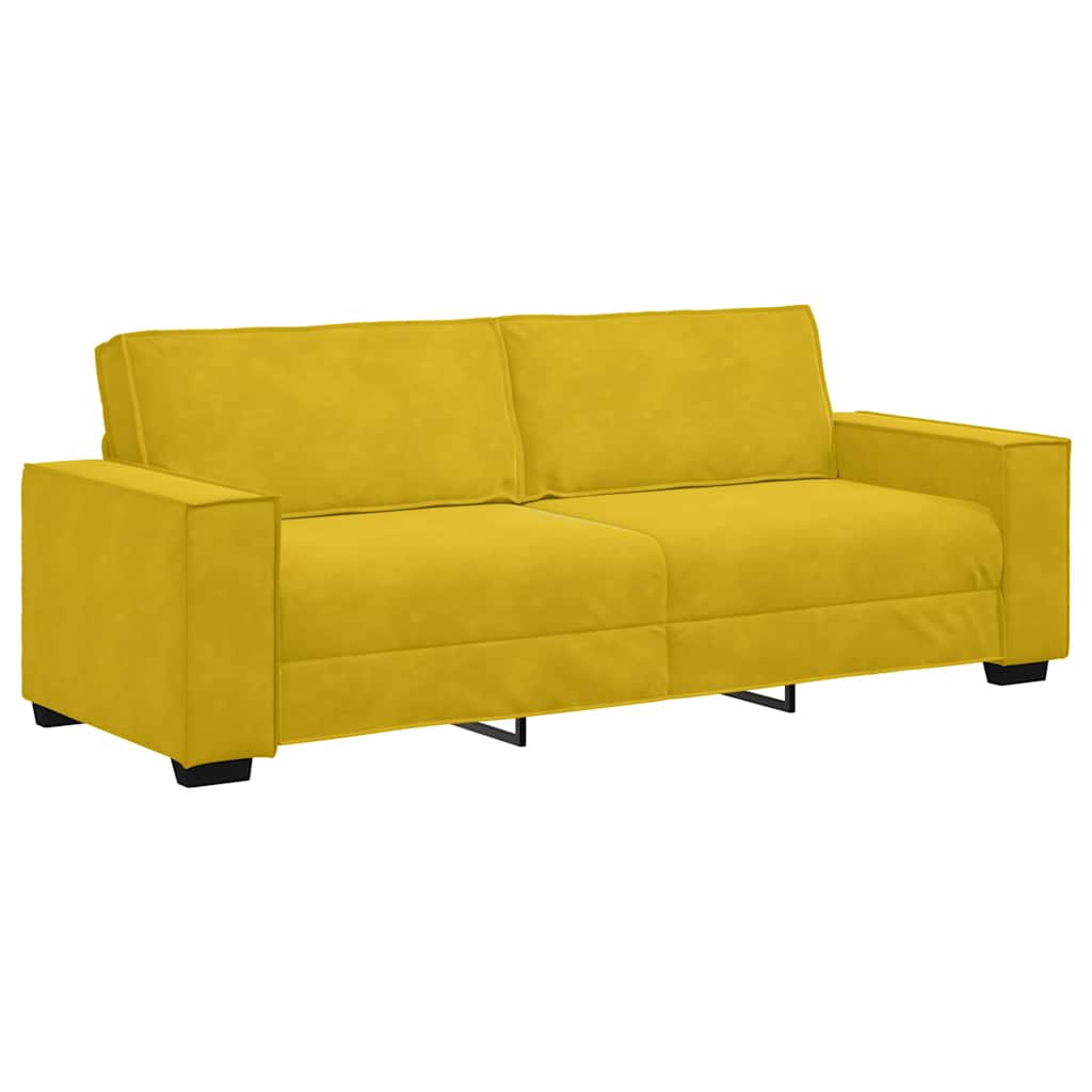 3-dijelni set sofa s jastucima, žuti baršun