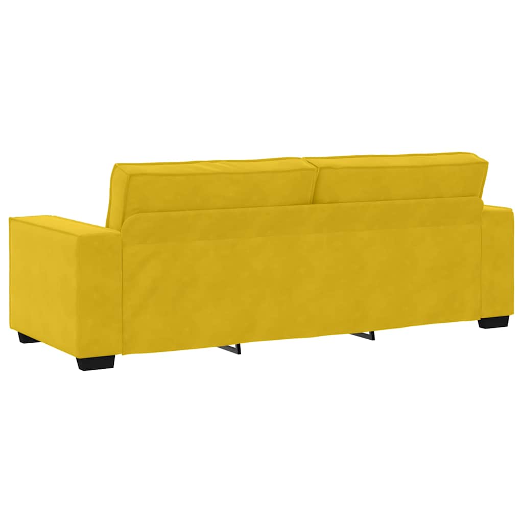 3-dijelni set sofa s jastucima, žuti baršun