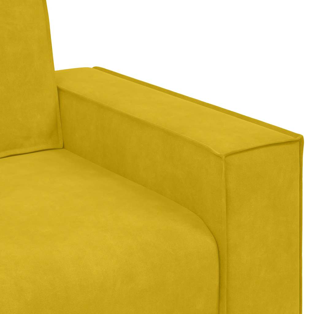 3-dijelni set sofa s jastucima, žuti baršun