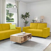 3-dijelni set sofa s jastucima, žuti baršun