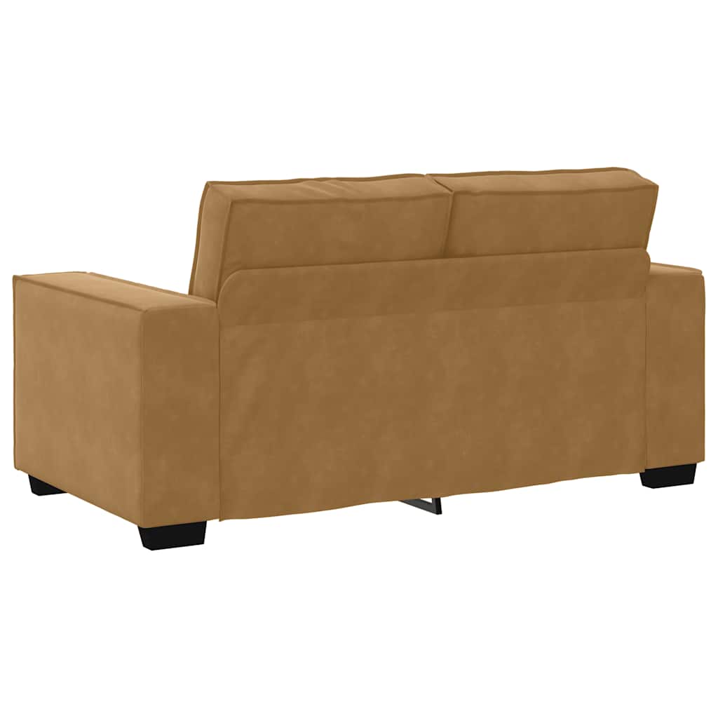 3-dijelni set sofa s jastucima, smeđi baršun