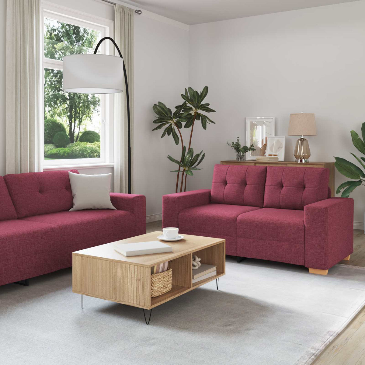 Sofa 3 pcs 221 x 80 x 80 cm Platnasta tkanina