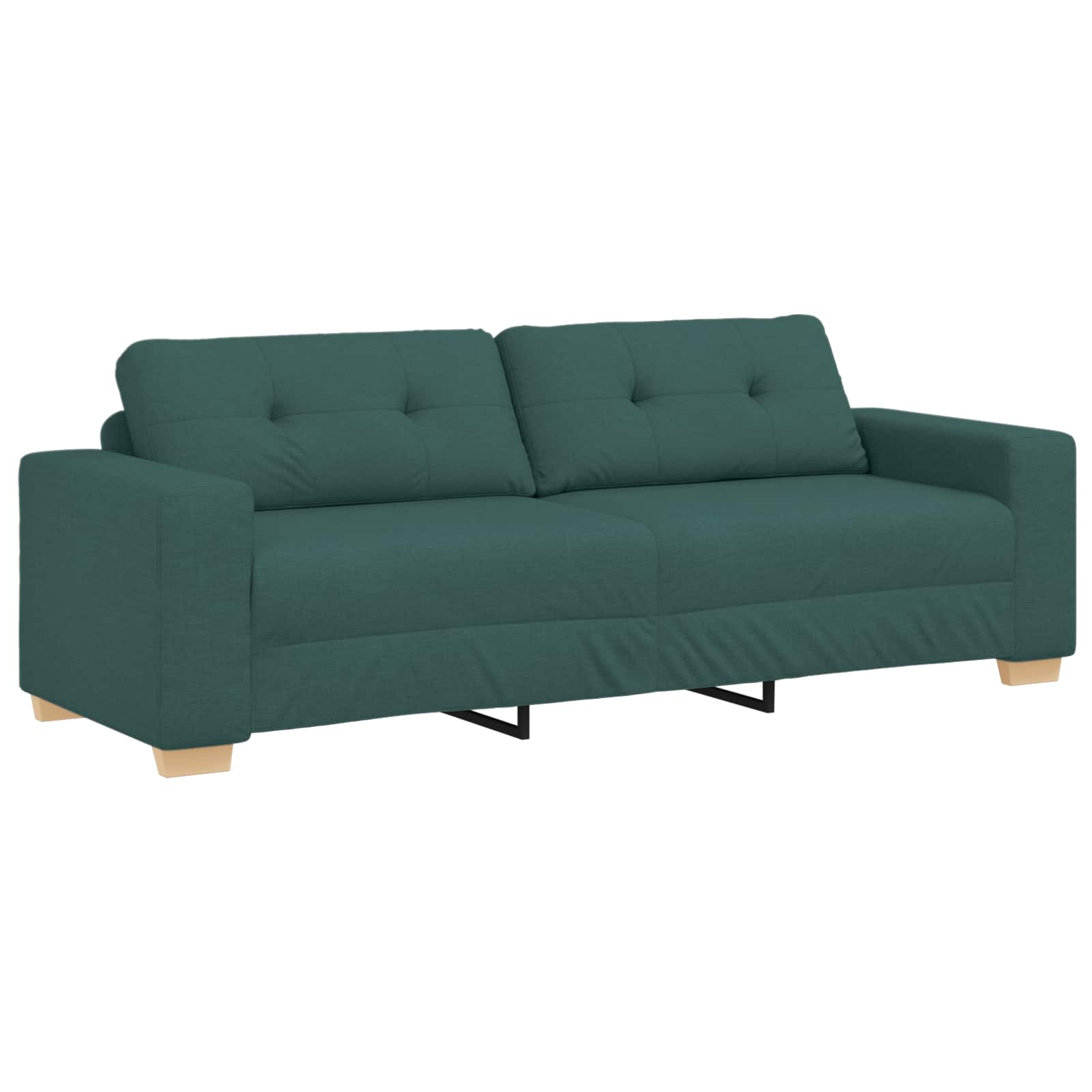 Sofa 3 pcs Tamnozelena 221 x 80 x 80 cm Platnasta tkanina