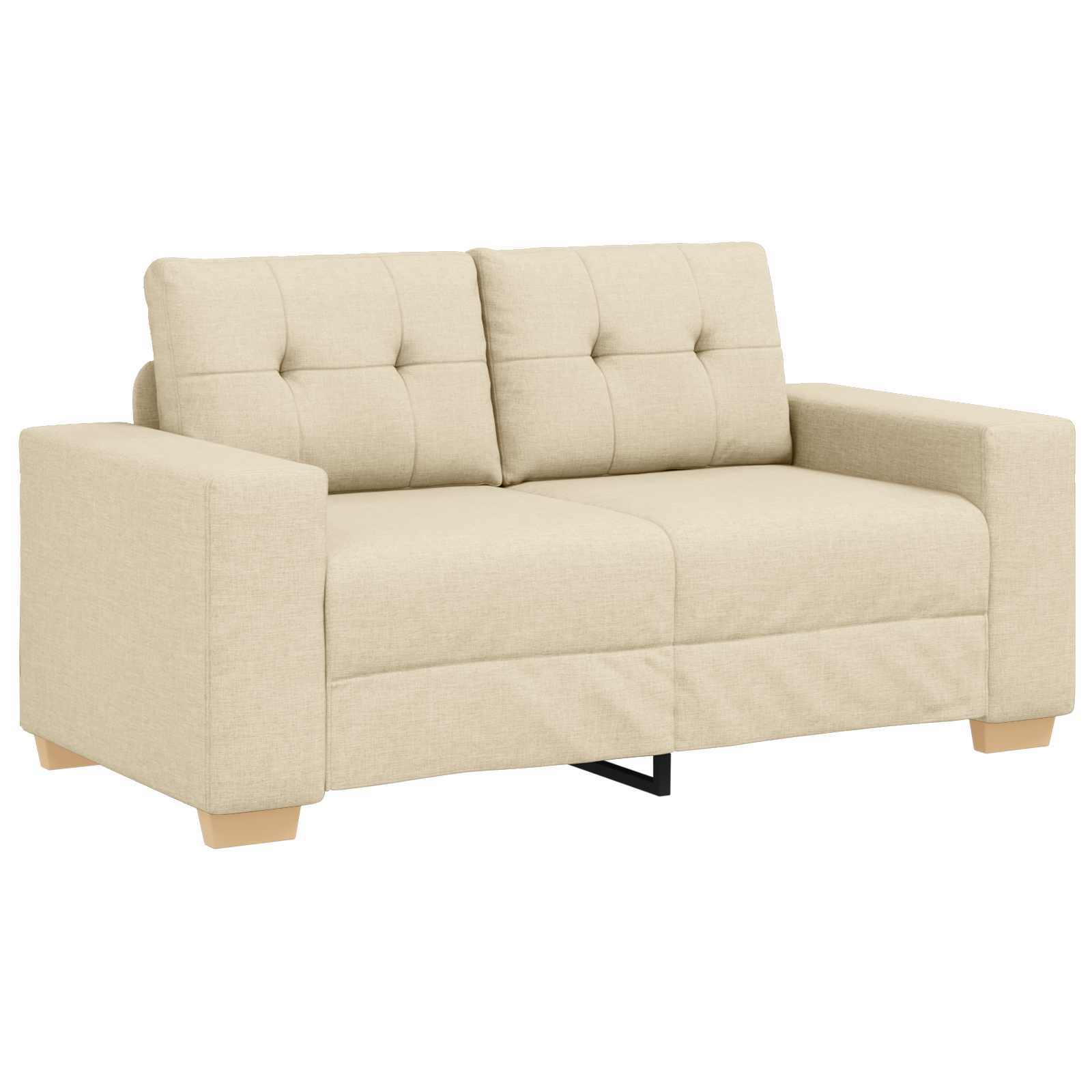 Sofa 3 pcs Krema 221 x 80 x 80 cm Platnasta tkanina