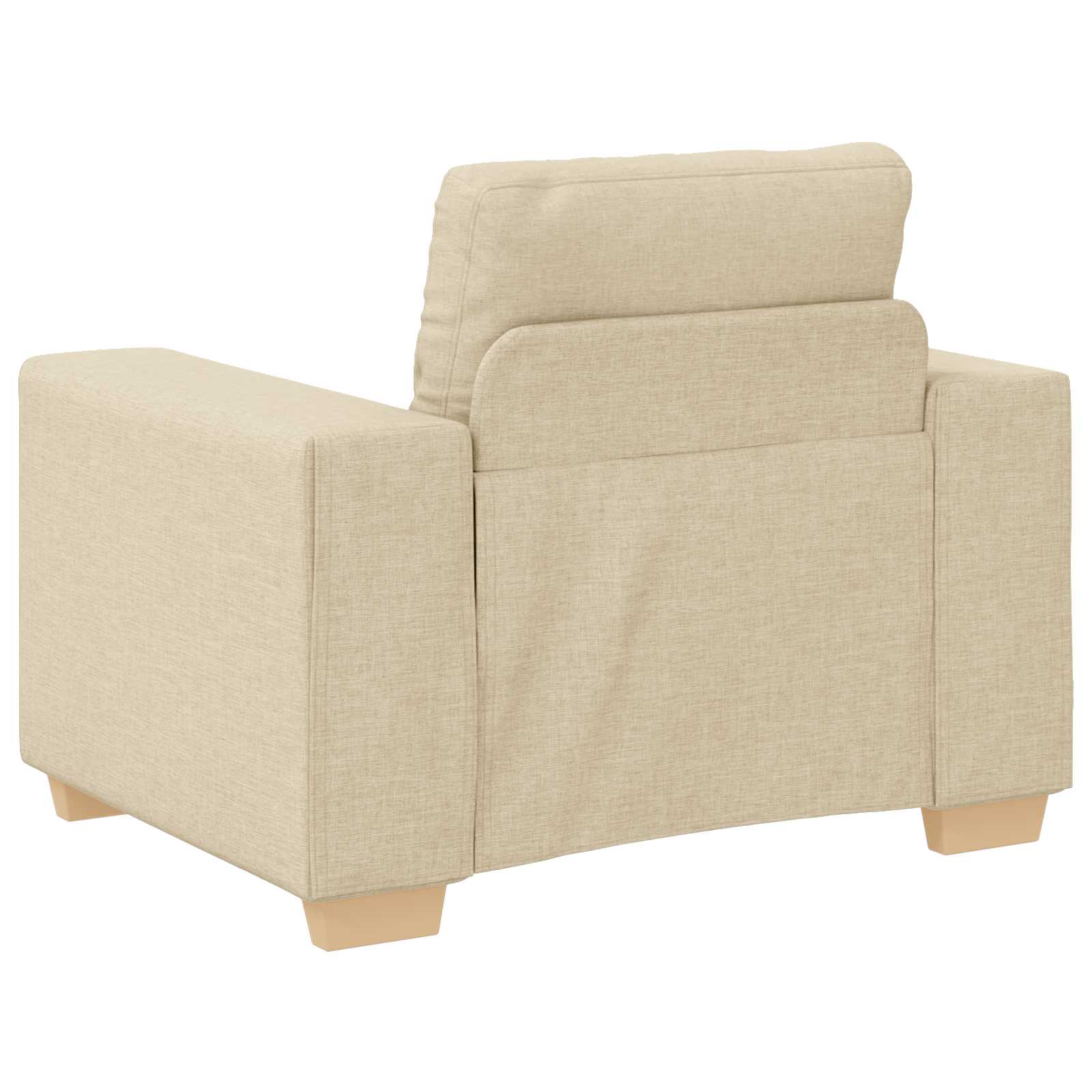 Sofa 3 pcs Krema 221 x 80 x 80 cm Platnasta tkanina