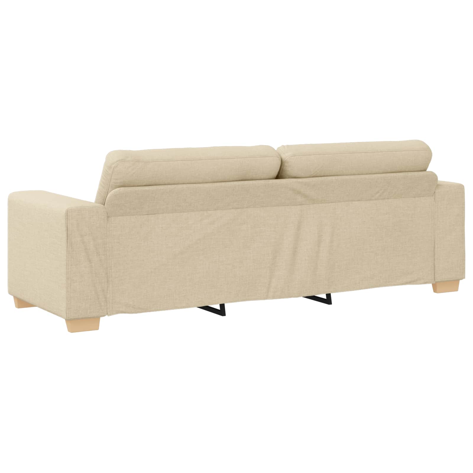 Sofa 3 pcs Krema 221 x 80 x 80 cm Platnasta tkanina