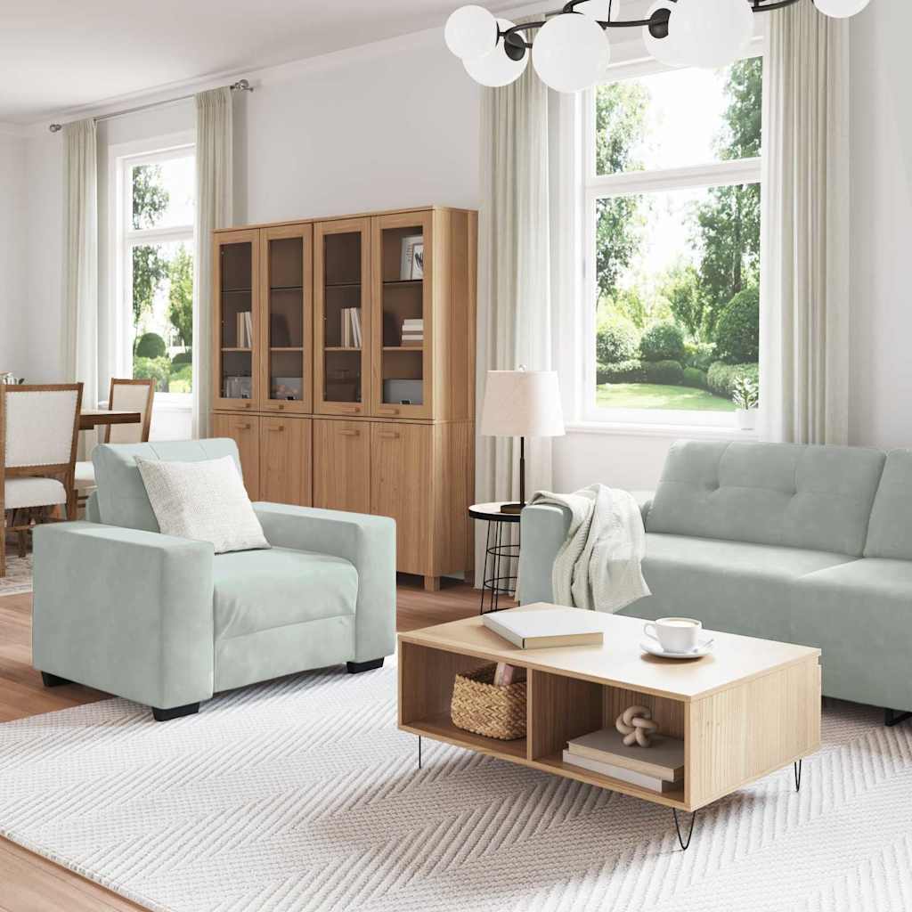 Set sofe 3 pcs Svijetlo siva 221 x 80 x 80 cm Baršun