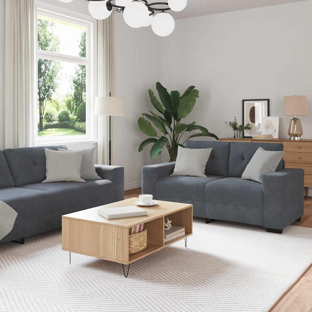 Set sofe 3 pcs Tamno siva 221 x 80 x 80 cm Baršun